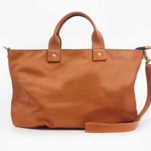 Vintage Clare V brown leather messenger bag